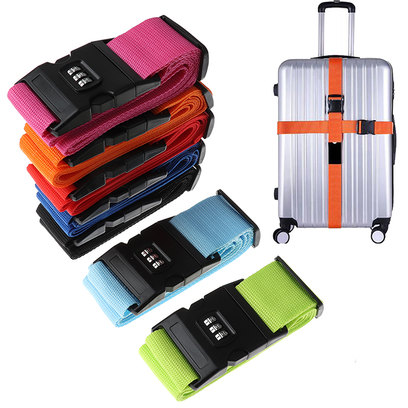 Travel Luggage Set - 2mレインボーパスワードロックロープラゲッジバッグラゲッジストラップ付き3桁パスワードロックバックルストラップバッグベルト