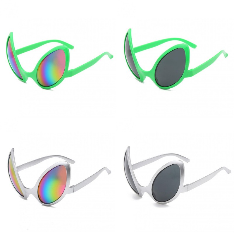 Sunglasses Uv400 - 面白い宇宙人モチーフのメガネ。男女兼用。虹色のレンズが特徴。サングラスとしても使える。休暇やダンスパーティー、アレンジメントパーティーなどに最適。個性的なデザインのアイウェア。パーティー用品。