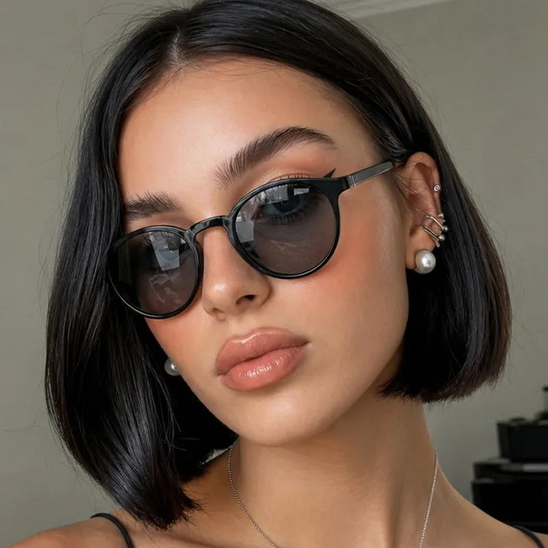 新作、小ぶりなフレームのレトロ調サングラス。男性向け、女性向 - Sunglasses Uv400 のレビューと価格