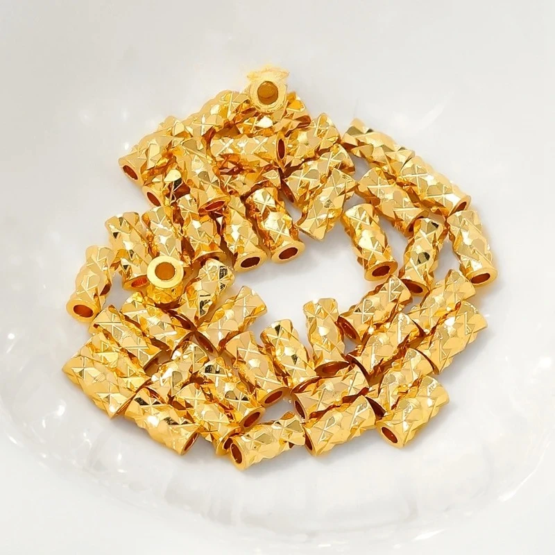 18Kゴールドメッキの真鍮製スペーサービーズ。DIYブレスレ - Gold Plated Jewelry のレビューと価格