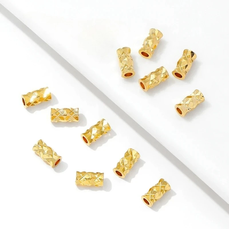 18Kゴールドメッキの真鍮製スペーサービーズ。DIYブレスレ - Gold Plated Jewelry のレビューと価格