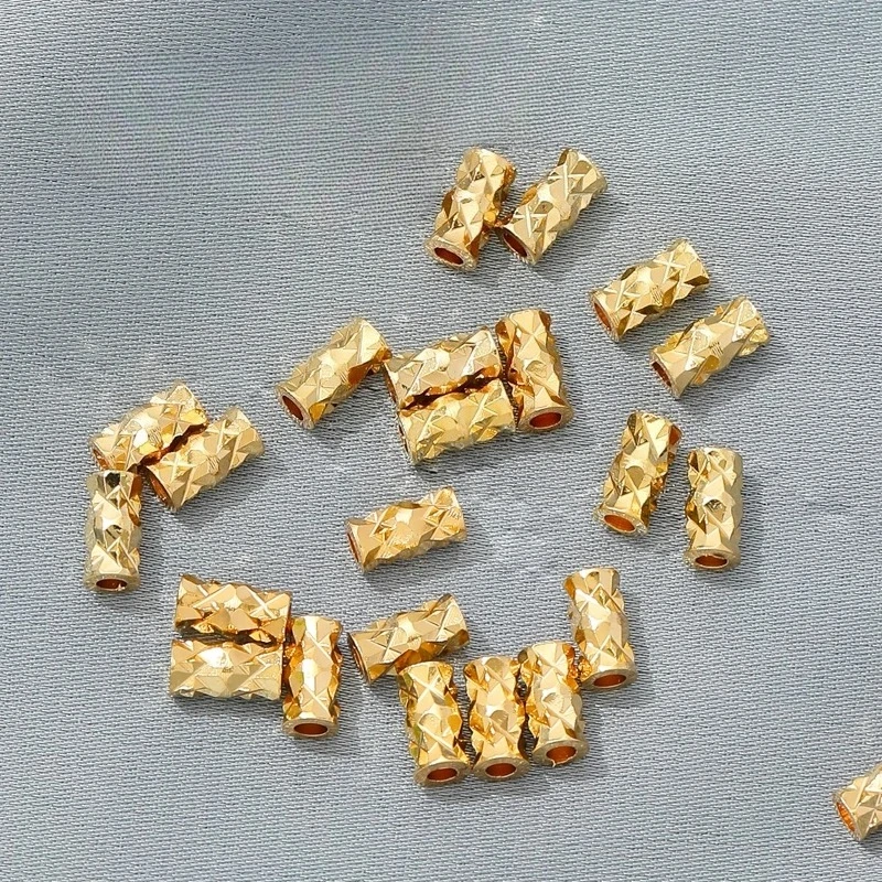18Kゴールドメッキの真鍮製スペーサービーズ。DIYブレスレ - Gold Plated Jewelry のレビューと価格