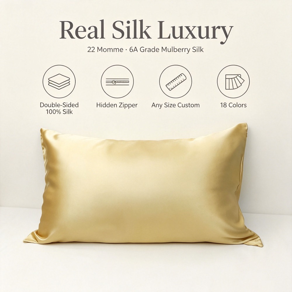 22匁マルベリーシルク枕カバー、両面100%ピュアシルク、隠 - Silk Pillowcase のレビューと価格