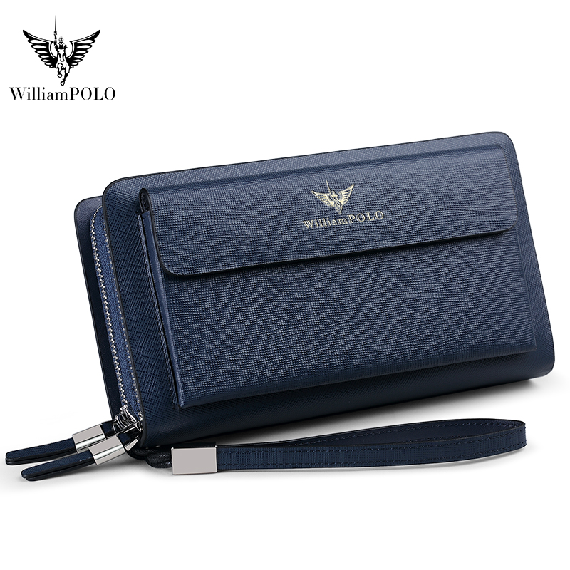 WILLIAMPOLO 高級メンズレザークラッチバッグ 大容 - Leather Wallet Men のレビューと価格