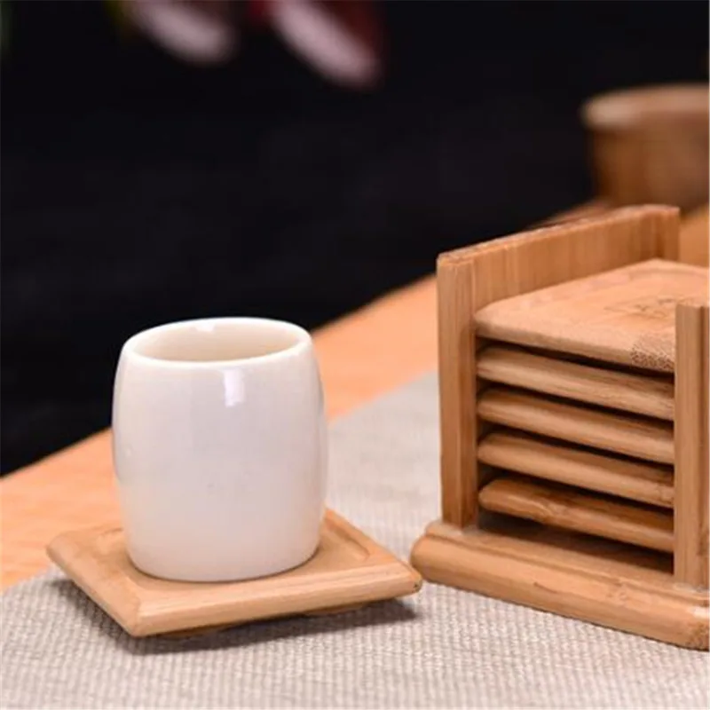 丸い形の竹コースター,ガラスのカップレスト,ティーカップ,コ - Marble Coaster Set のレビューと価格