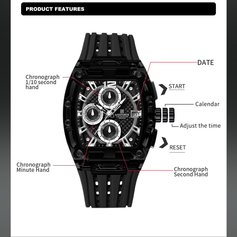 NAVIFORCE メンズ腕時計 5ATM 防水クォーツクロ - Luxury Gift Set のレビューと価格