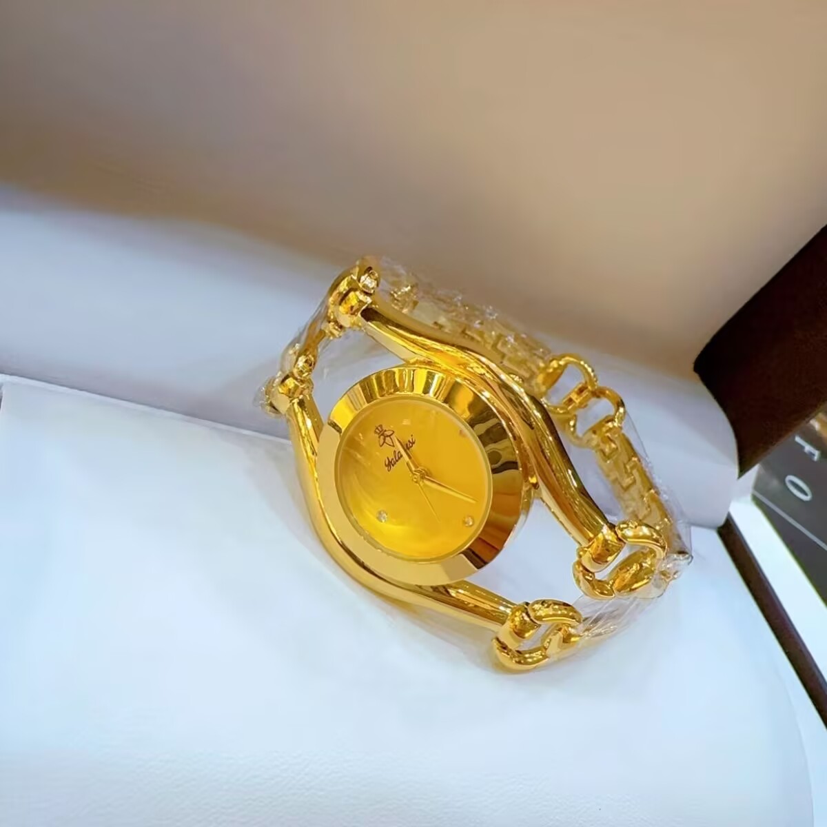 新しいフランスドバイ 24 K ゴールドメッキ腕時計ウェディ - Gold Plated Jewelry のレビューと価格