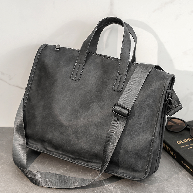 カジュアルビジネスメンズハンドバッグファッション大容量ブリー - Leather Briefcase のレビューと価格