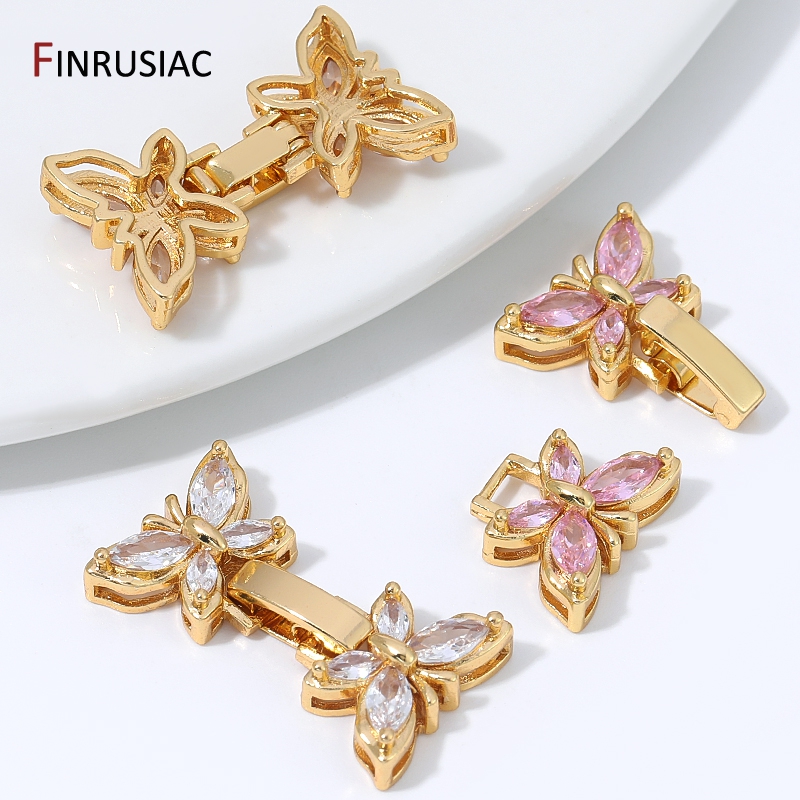 18K金メッキ真鍮製マーキスジルコンバタフライコネクターカス - Gold Plated Jewelry のレビューと価格