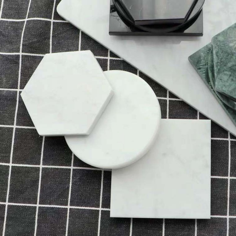 滑り止めの丸い大理石のコースター,高温ドリンクマット,再利用 - Marble Coaster Set のレビューと価格