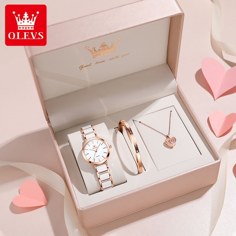 OLEVSレディース腕時計5877高級エレガントクォーツ腕時 - Luxury Gift Set のレビューと価格