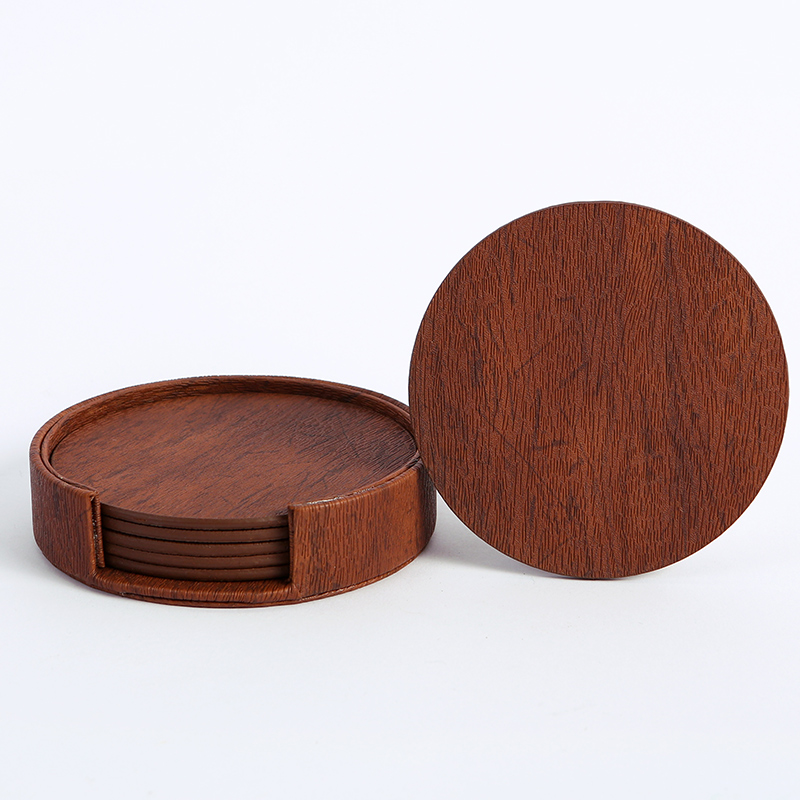 WOTOR 6 ピース/ロットサークル木目調レザー無縫製糸コ - Marble Coaster Set のレビューと価格