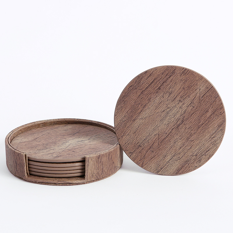 WOTOR 6 ピース/ロットサークル木目調レザー無縫製糸コ - Marble Coaster Set のレビューと価格