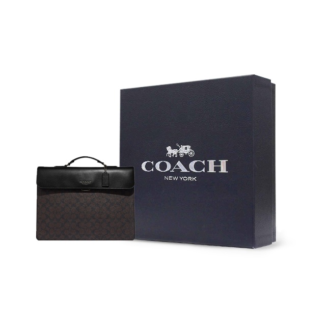 COACH グレアム コーテッドキャンバス カーフスキン ハ - Leather Briefcase のレビューと価格