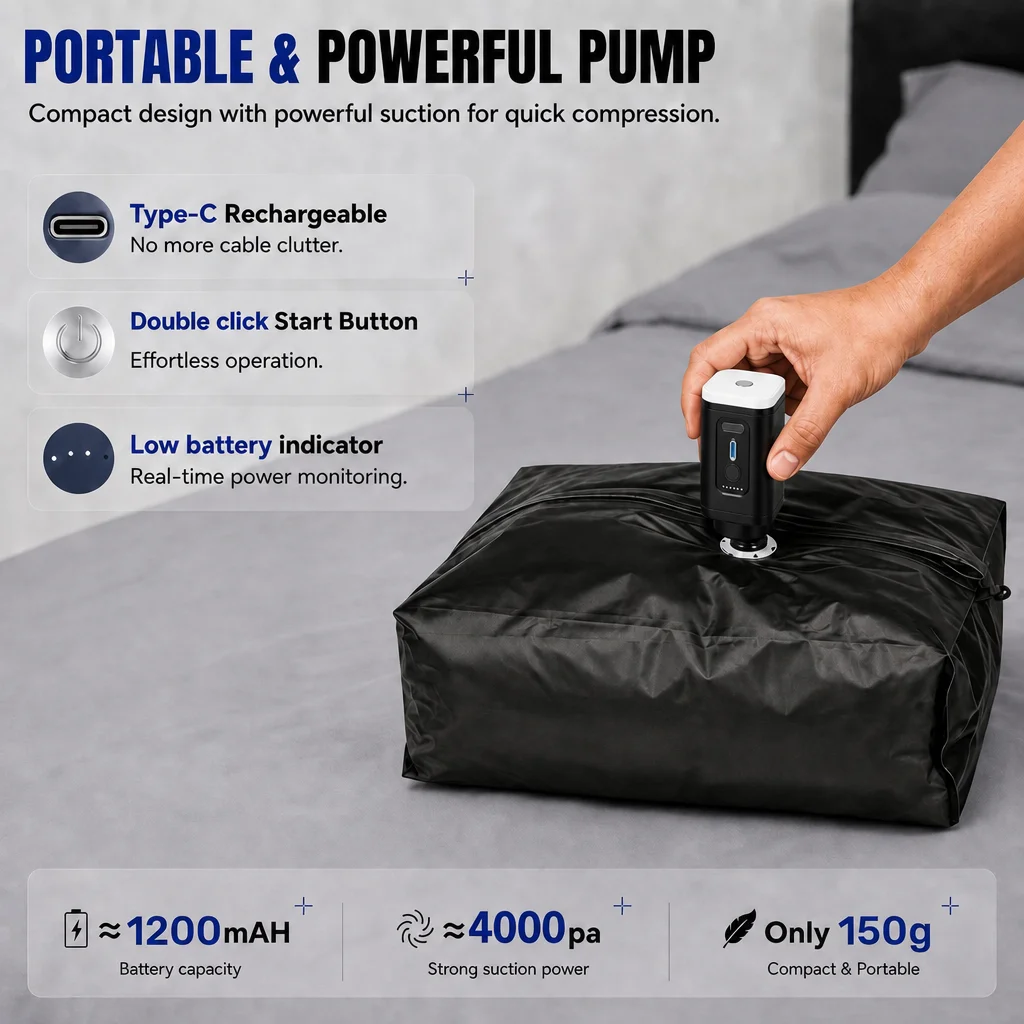 真空圧縮収納バッグ、防水スペースセーバーパッキングキューブ（ - Travel Luggage Set のレビューと価格