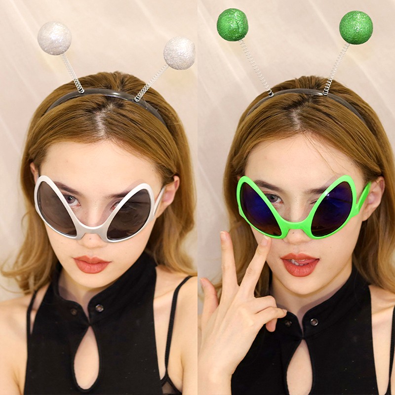 面白い宇宙人モチーフのメガネ。男女兼用。虹色のレンズが特徴。 - Sunglasses Uv400 のレビューと価格