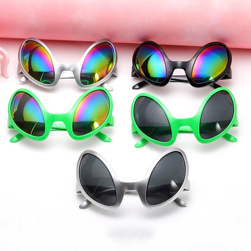 面白い宇宙人モチーフのメガネ。男女兼用。虹色のレンズが特徴。 - Sunglasses Uv400 のレビューと価格