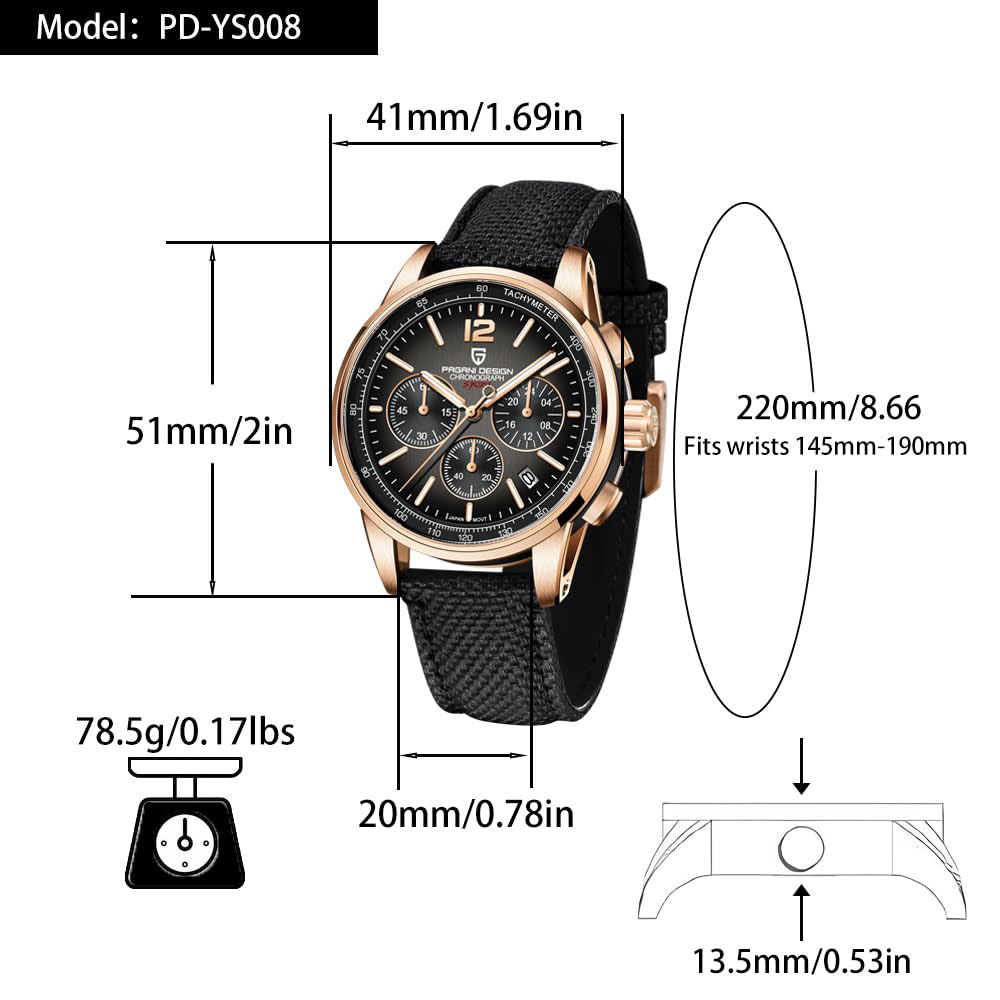 パガーニデザイン 新品 メンズ腕時計 41mm クロノグラフ - Luxury Watch Men のレビューと価格