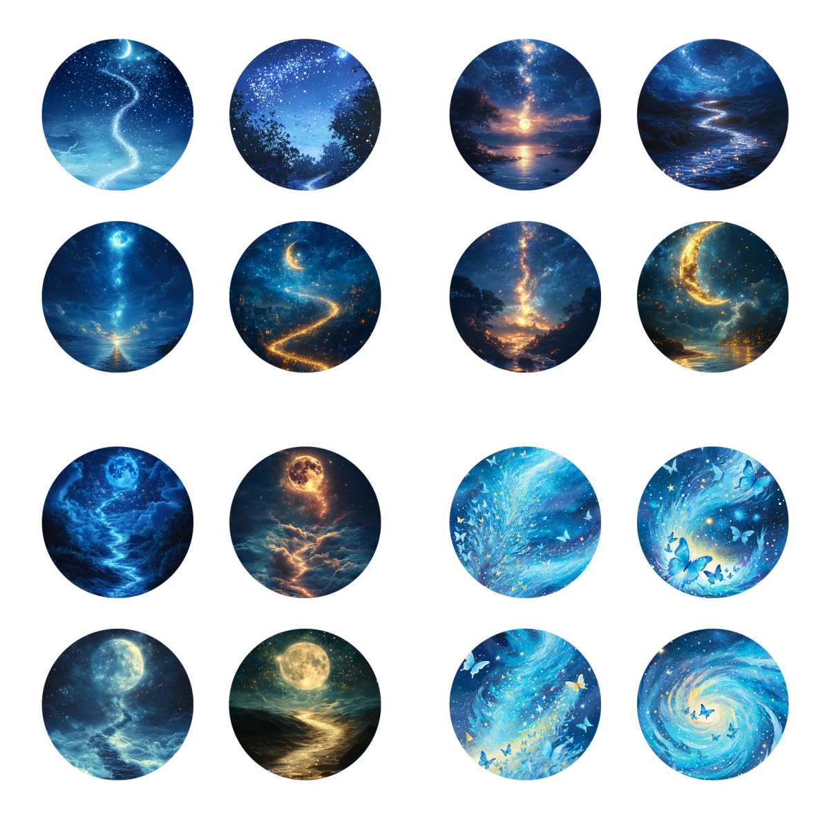カラフルな星空アートコースター4点セット、滑り止め木製コース - Marble Coaster Set のレビューと価格