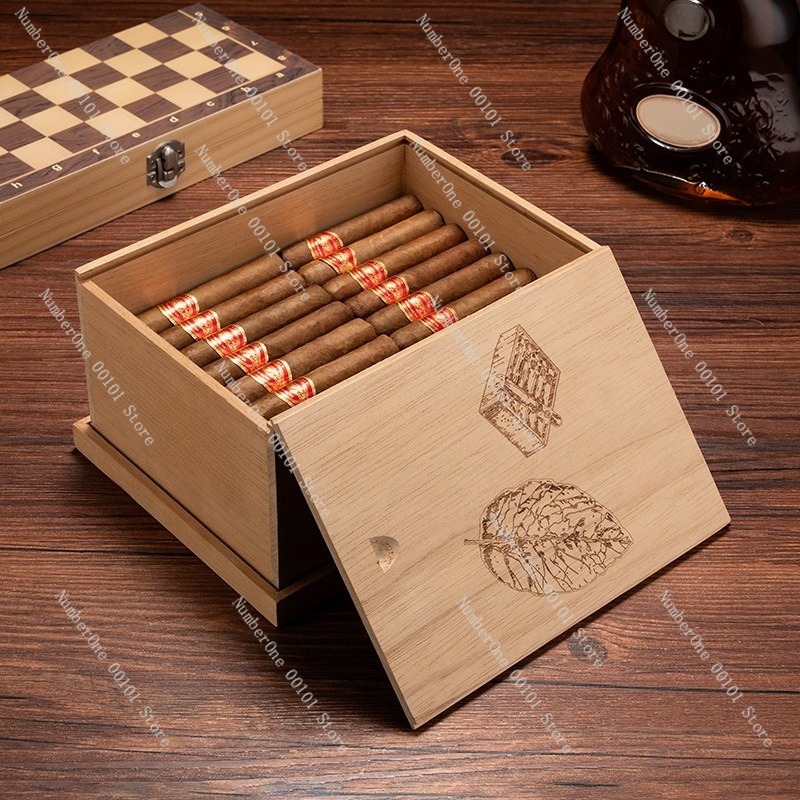 プレミアム杉材シガーヒュミドールボックス 大容量30本収納  - Premium Cigar Case のレビューと価格