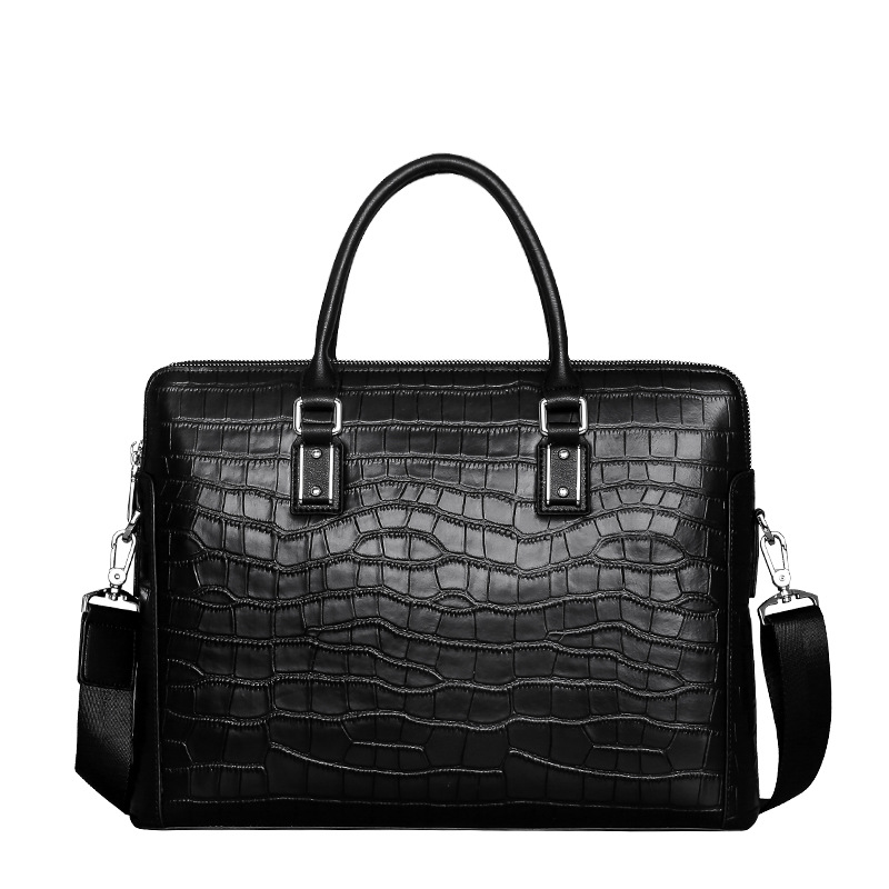 新品本革メンズブリーフケース、クロコダイルエンボス加工、ビジ - Leather Briefcase のレビューと価格