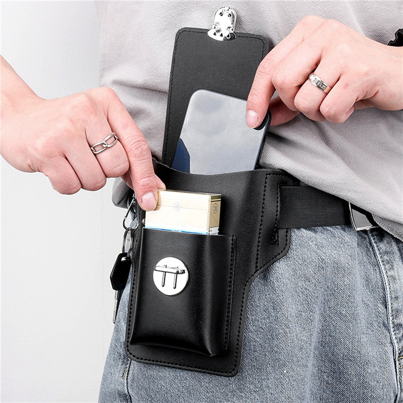 男性用携帯電話ベルトバッグ、携帯電話ループホルスター、携帯電 - Leather Wallet Men のレビューと価格