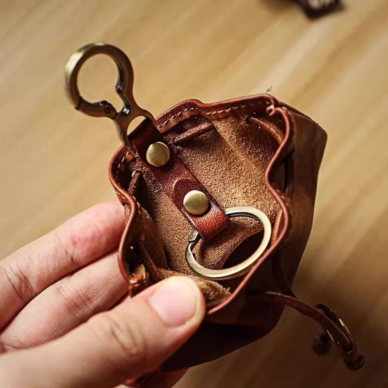 和風本物のソフトレザー財布ミニ財布キーコインバッグ多機能ウエ - Leather Wallet Men のレビューと価格