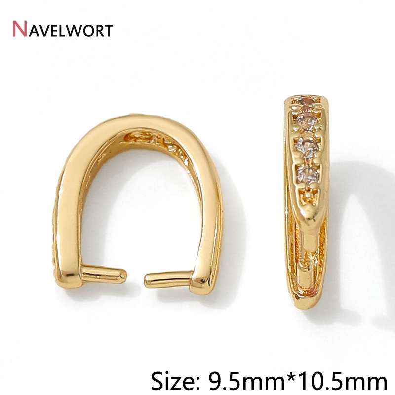 14K金メッキ真鍮製ジルコン象嵌ペンダントベイルフック、ジュ - Gold Plated Jewelry のレビューと価格