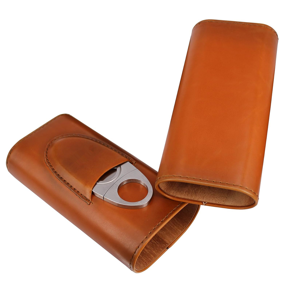 携帯用葉巻ヒュミドールキット、プレミアムレザー葉巻ケース（杉 - Premium Cigar Case のレビューと価格