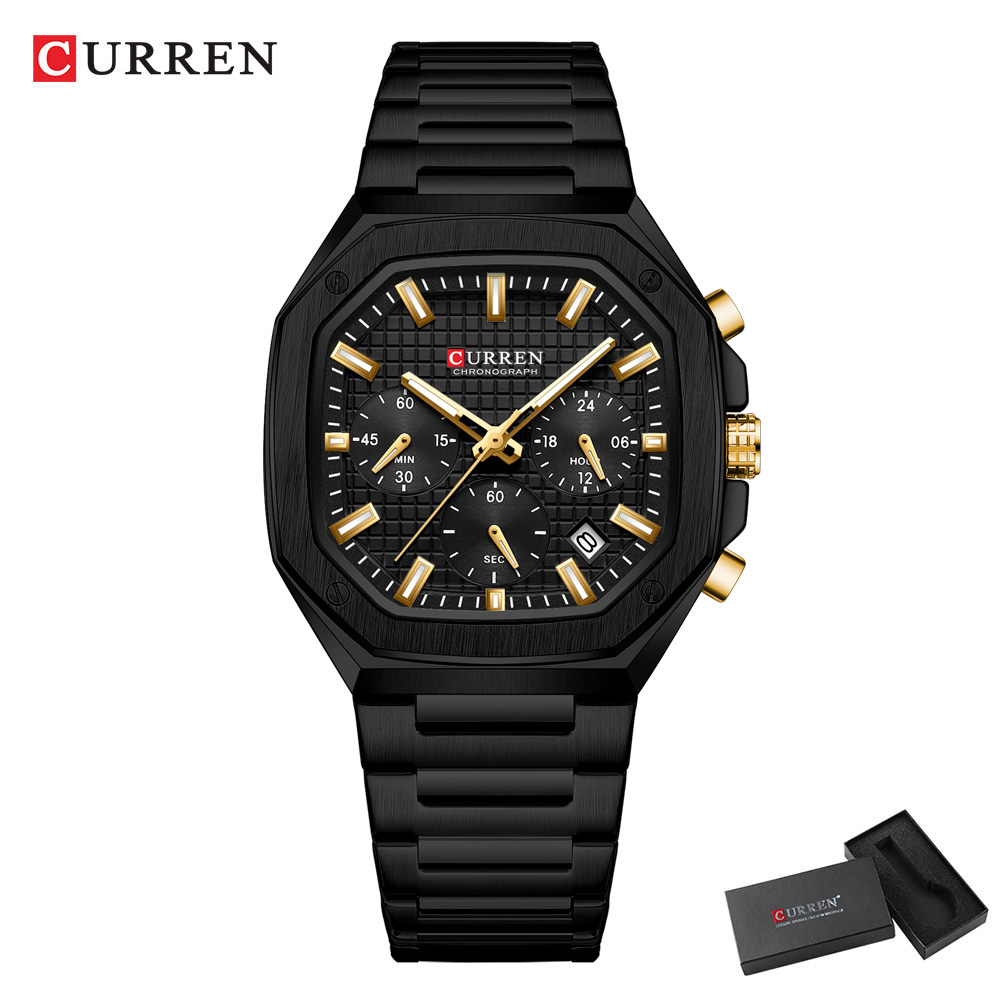 CURREN 高級スクエアクロノ腕時計男性用クラシックデザイ - Luxury Watch Men のレビューと価格