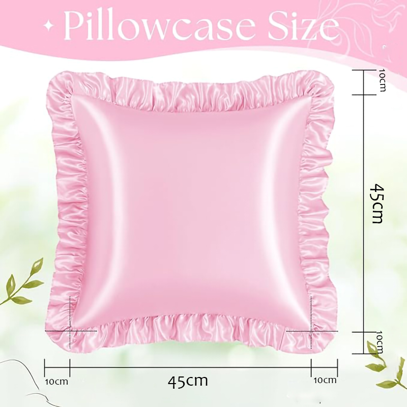 2 個のサテンフリル枕カバー、髪と肌用、無地のシルク枕カバー - Silk Pillowcase のレビューと価格