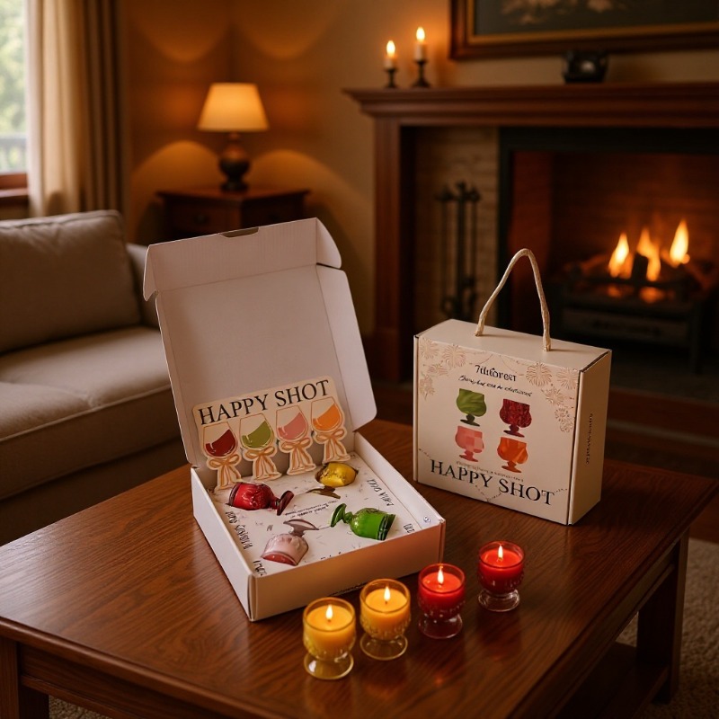 香り付きキャンドルギフトセット ワイングラス型 4種の香り  - Luxury Gift Set のレビューと価格