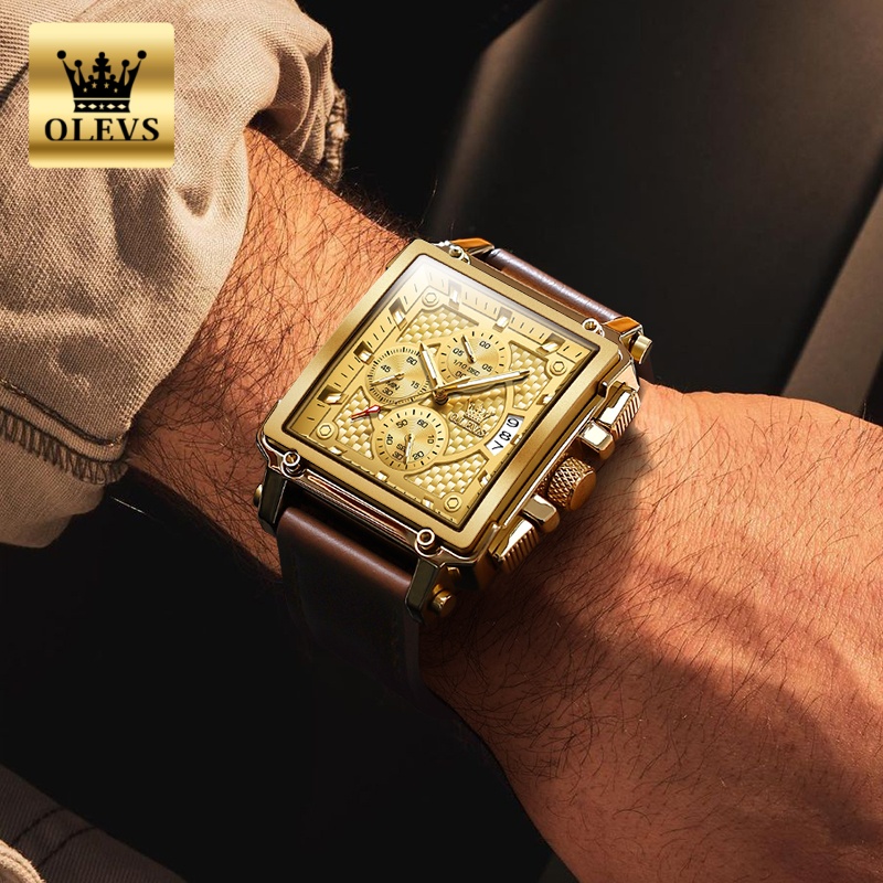 OLEVSブランド メンズ腕時計 防水 レザーストラップ ク - Luxury Watch Men のレビューと価格