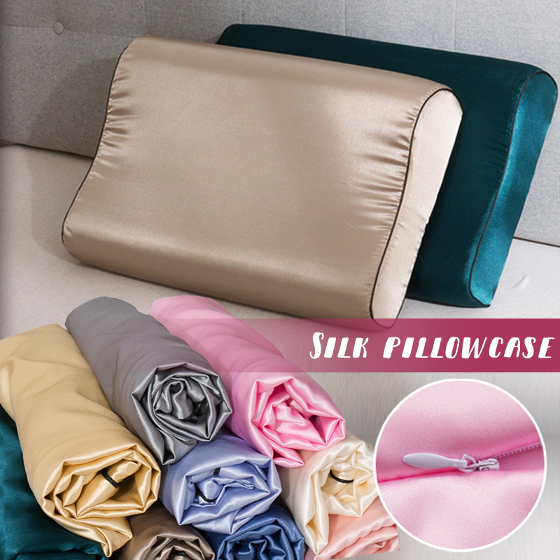 模造シルクサテンラテックス枕カバー、髪と肌に優しい、肌に優し - Silk Pillowcase のレビューと価格